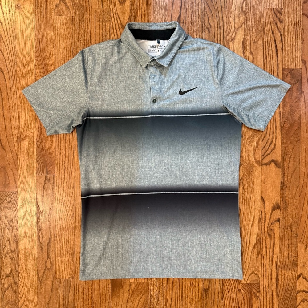 Nike Men's Gradient Forest Green & Gray Polo Shirt